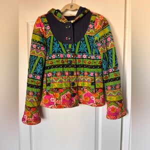 Anthropologie Allihop Dragon Boat Quilted Jacket women’s medium colorful